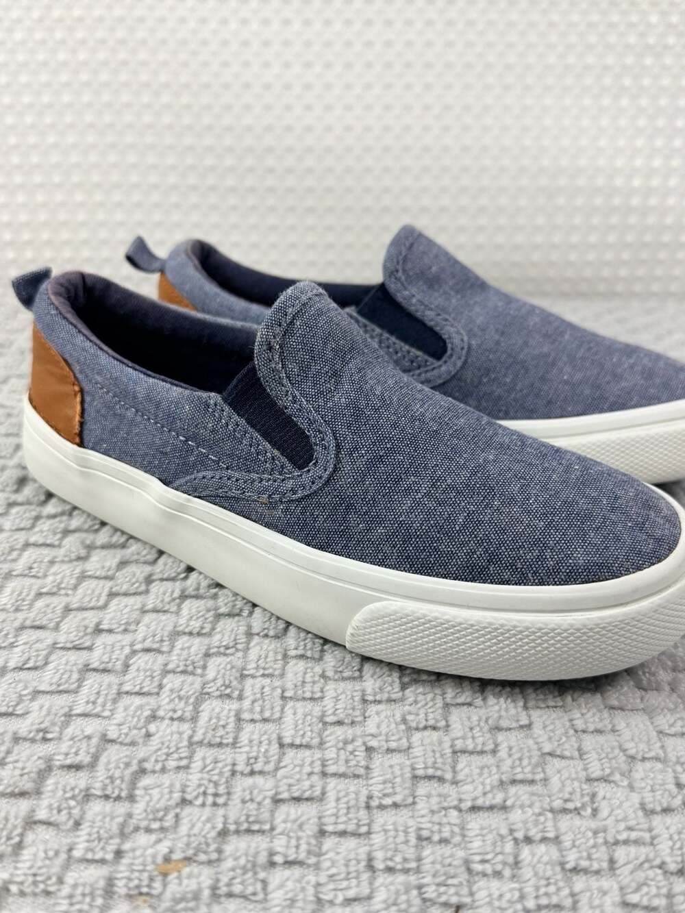 Old Navy Slip-On Sneakers Blue Canvas Casual Kids Shoes